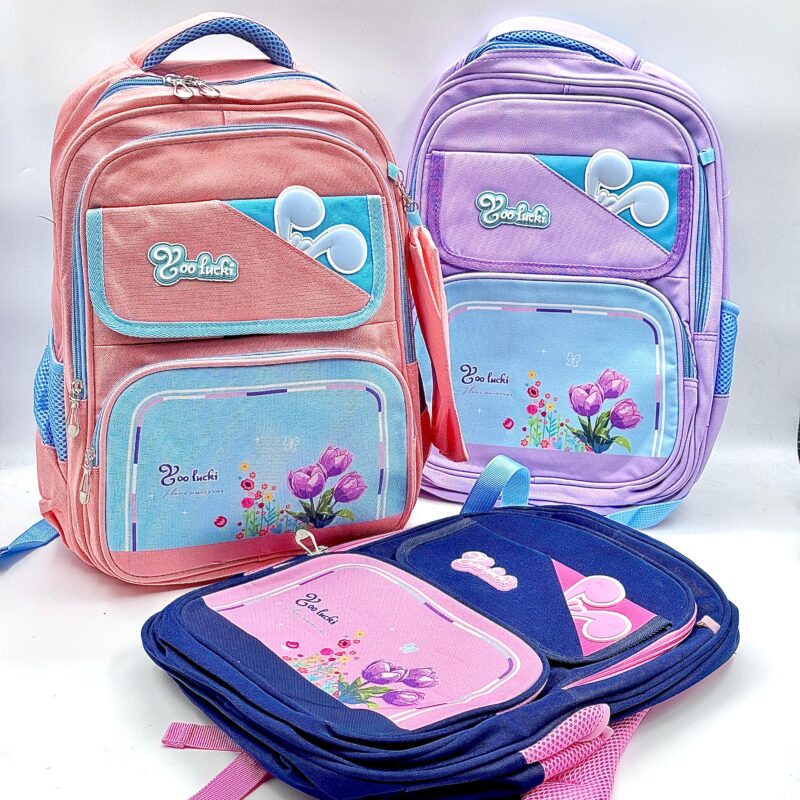 MOCHILA LUCKI 4 CIERRES CON CARTUCHERA C-59 40cm x 28cm x 12cm cartu 20cm x 10cmM